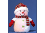 Premier Colour-Changing with Red LEDs Snowman (23cm / Indoor Use / Battery Operated)